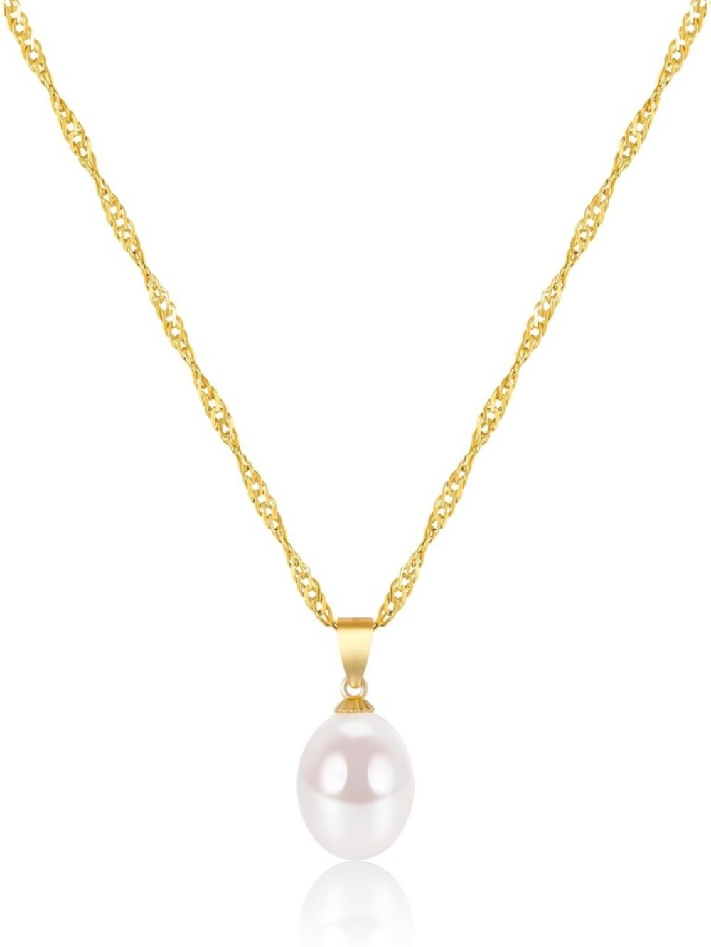 Elegant Pearl Pendant Necklace for Women, 925 Sterling Silver, 8.5-9MM珠链